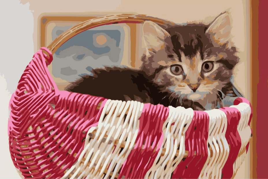 Diamond Painting - Chat dans le panier - SEOS®