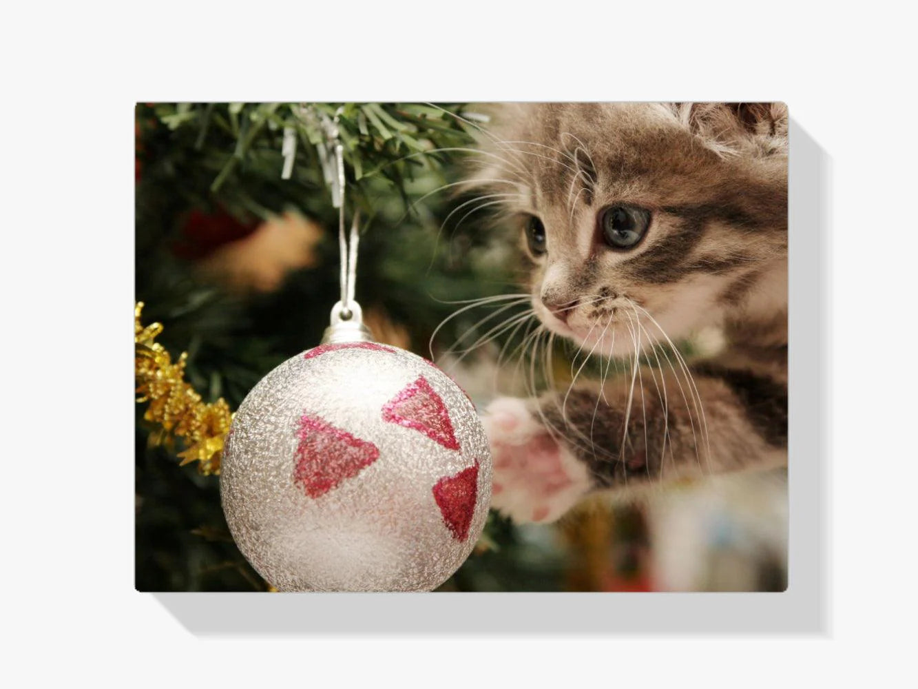 Diamond Painting - Chat avec boule de Noël - SEOS®
