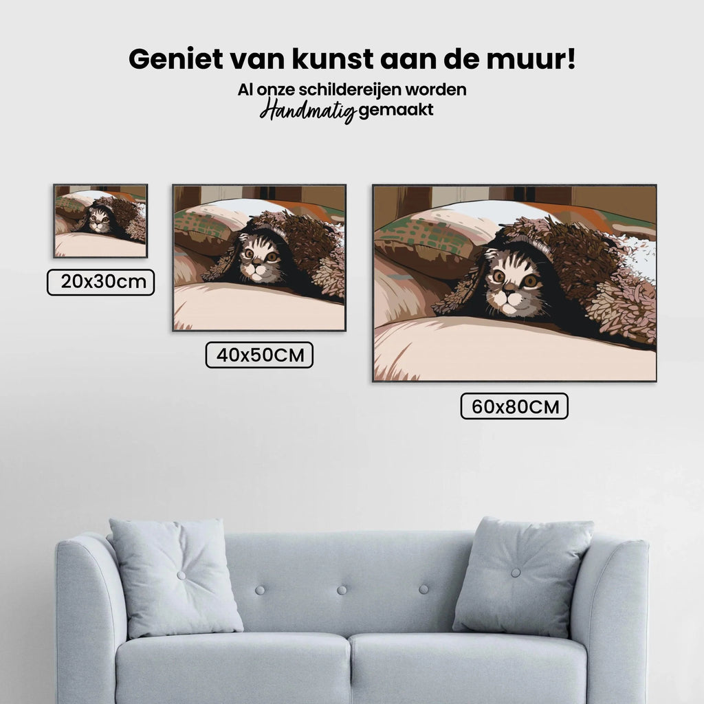 Diamond Painting - Chat sous l'oreiller - SEOS®