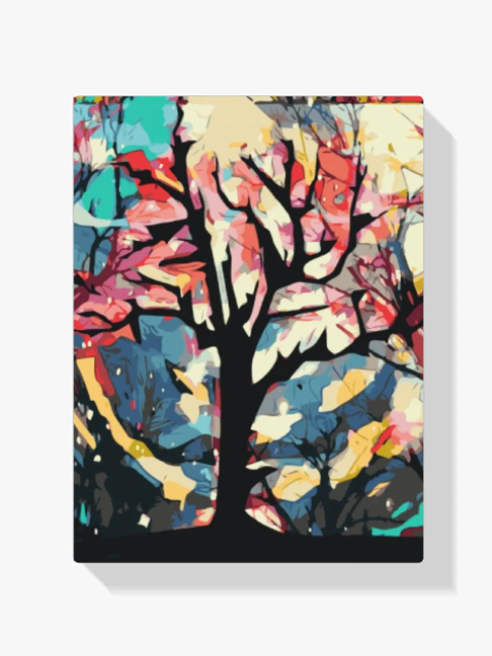 Diamond Painting - Fond coloré derrière l'arbre - SEOS Shop ®