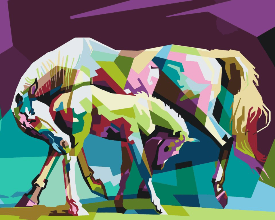 Diamond Painting - Chevaux colorés - SEOS®