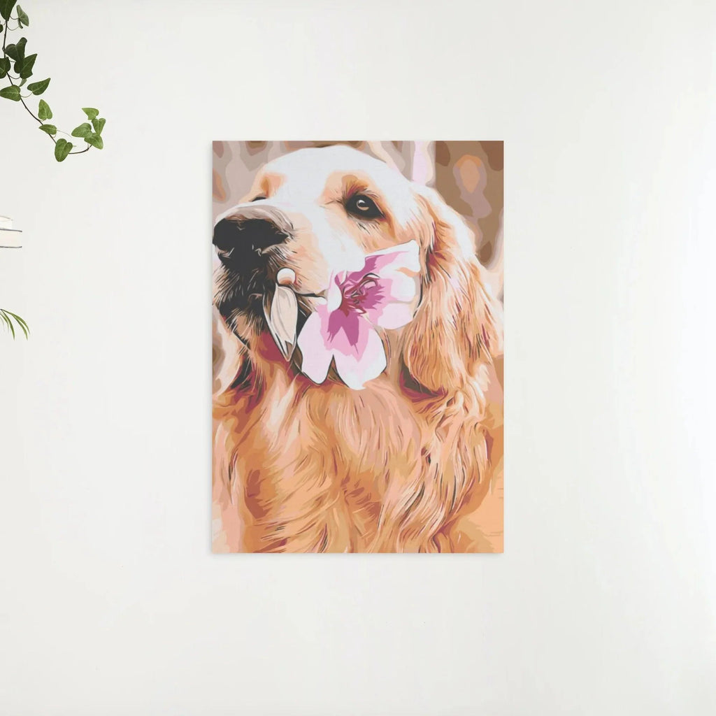 Diamond Painting - Labrador avec fleur - SEOS®