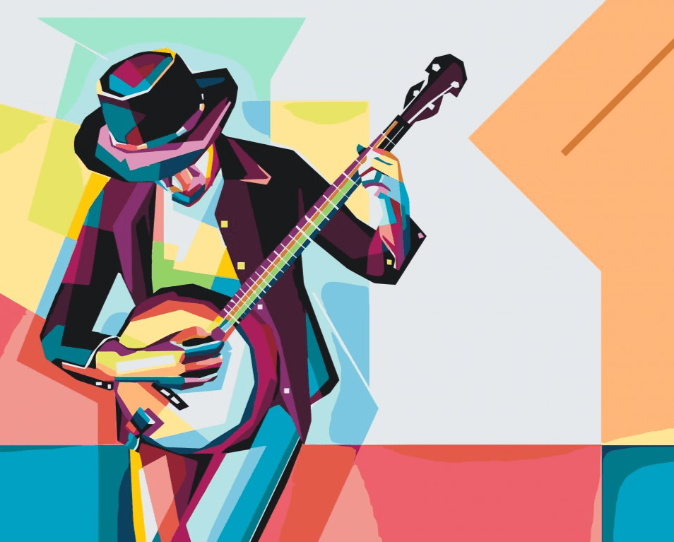 Diamond Painting - Un homme joue du banjo - SEOS Shop ®