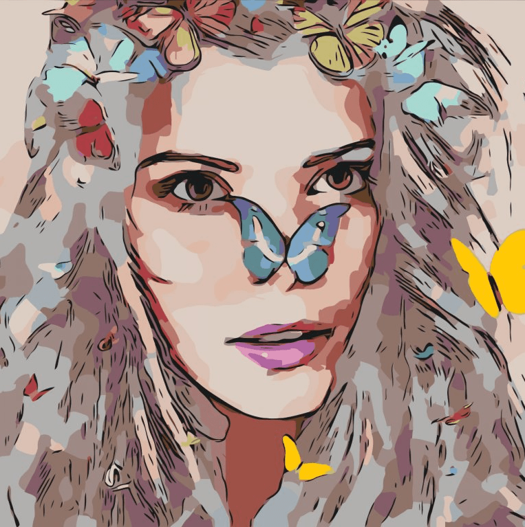 Diamond Painting - Fille avec des papillons - SEOS Shop ®