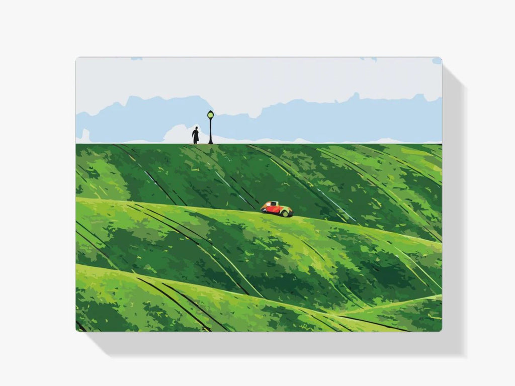 Diamond Painting - Voiture rouge dans les collines - SEOS Shop ®