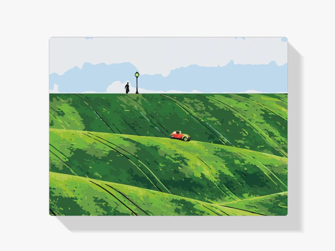 Diamond Painting - Voiture rouge dans les collines - SEOS Shop ®