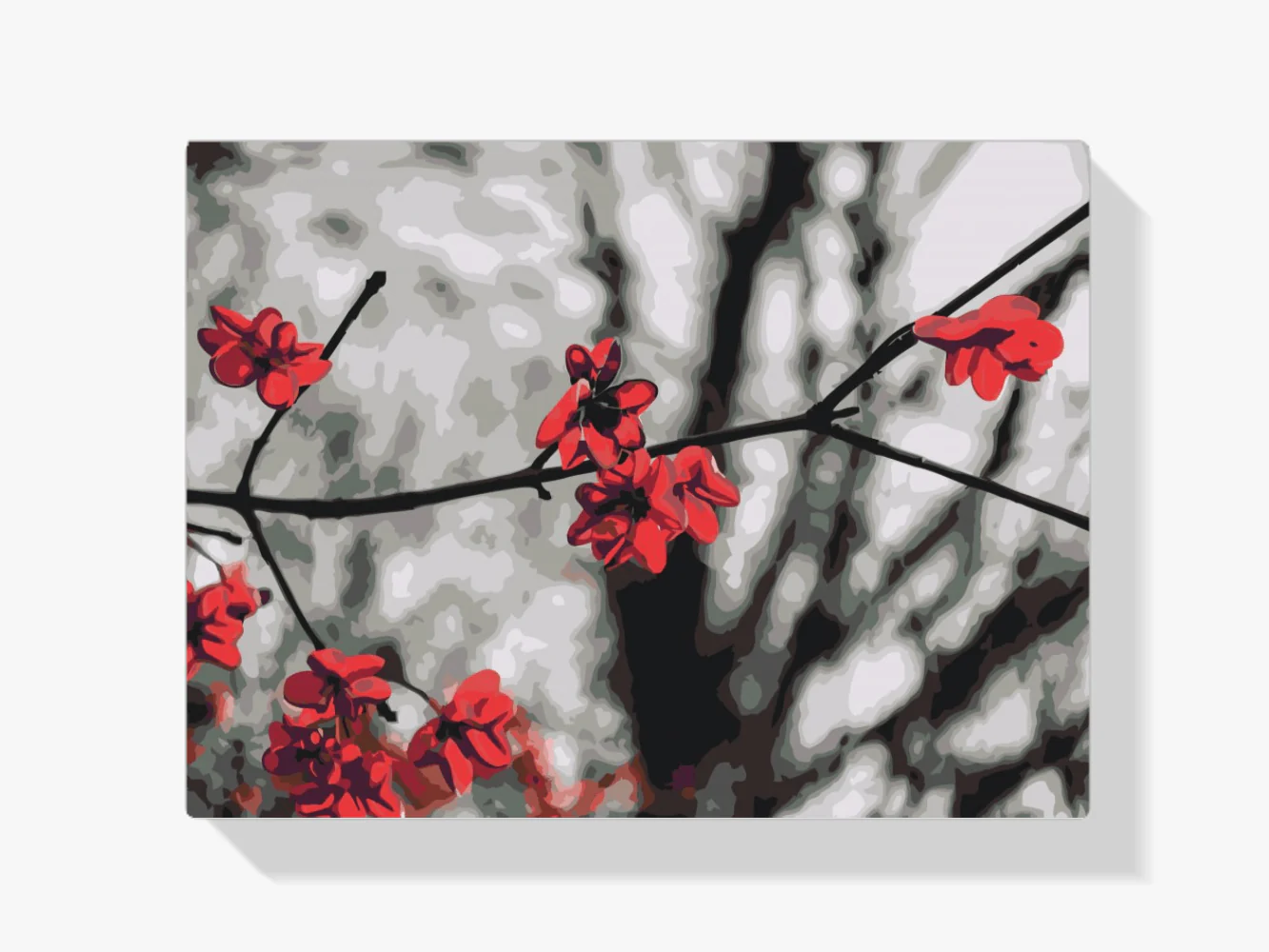 Diamond Painting - Fleurs rouges sur l'arbre - SEOS Shop ®