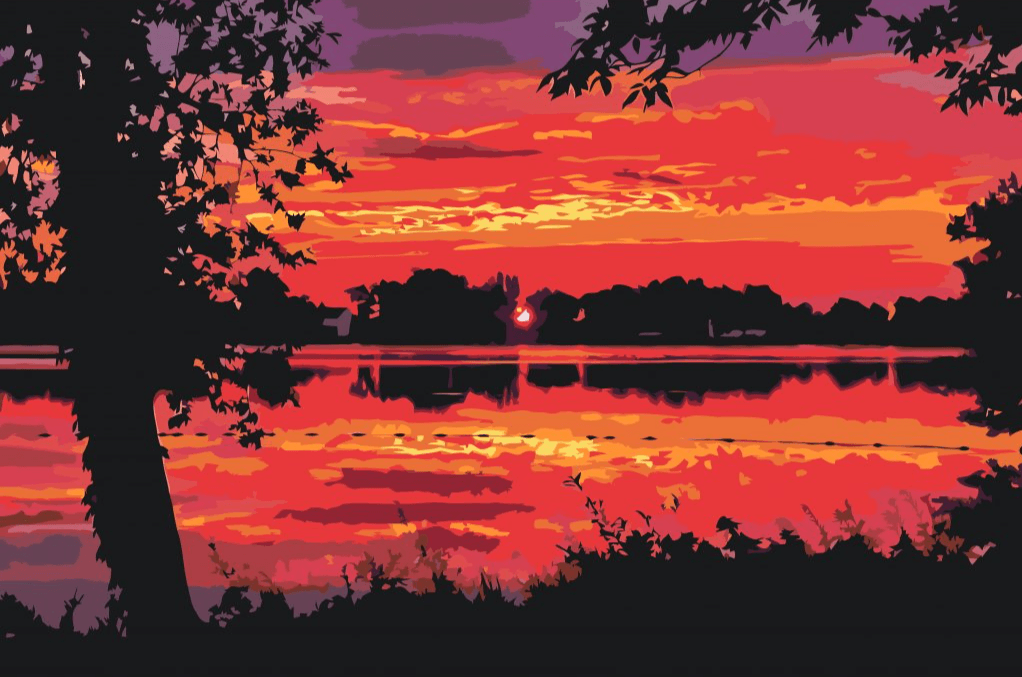 Diamond Painting - Coucher de soleil rouge - SEOS Shop ®