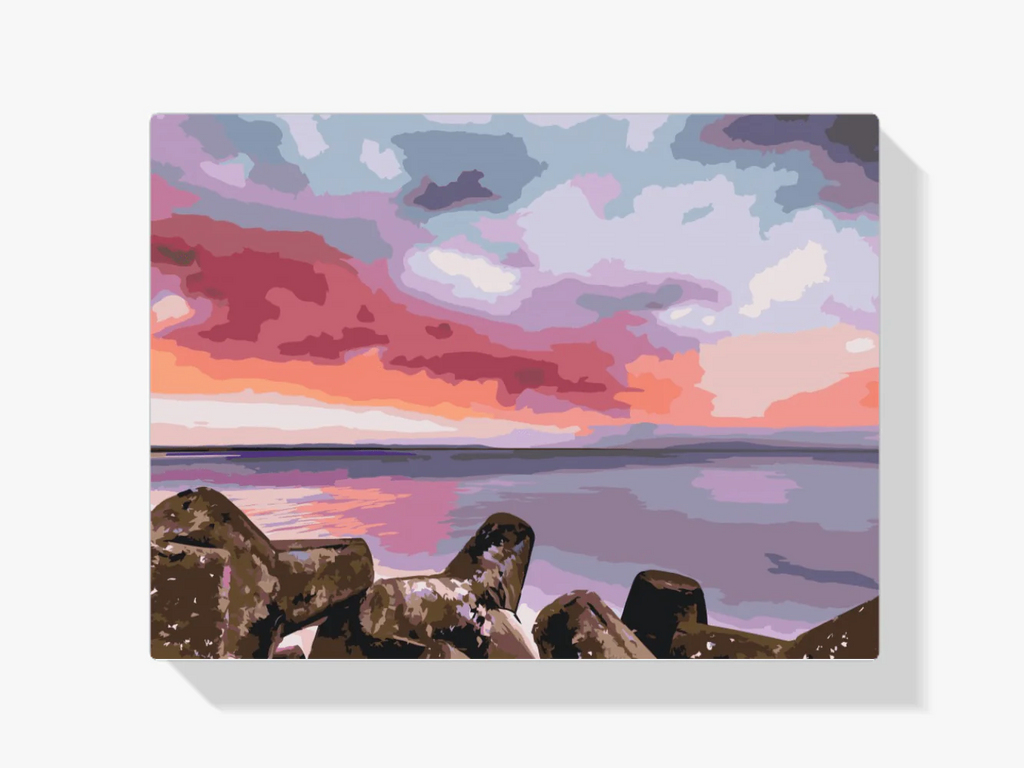 Diamond Painting - Coucher de soleil rouge sur la mer - SEOS Shop ®