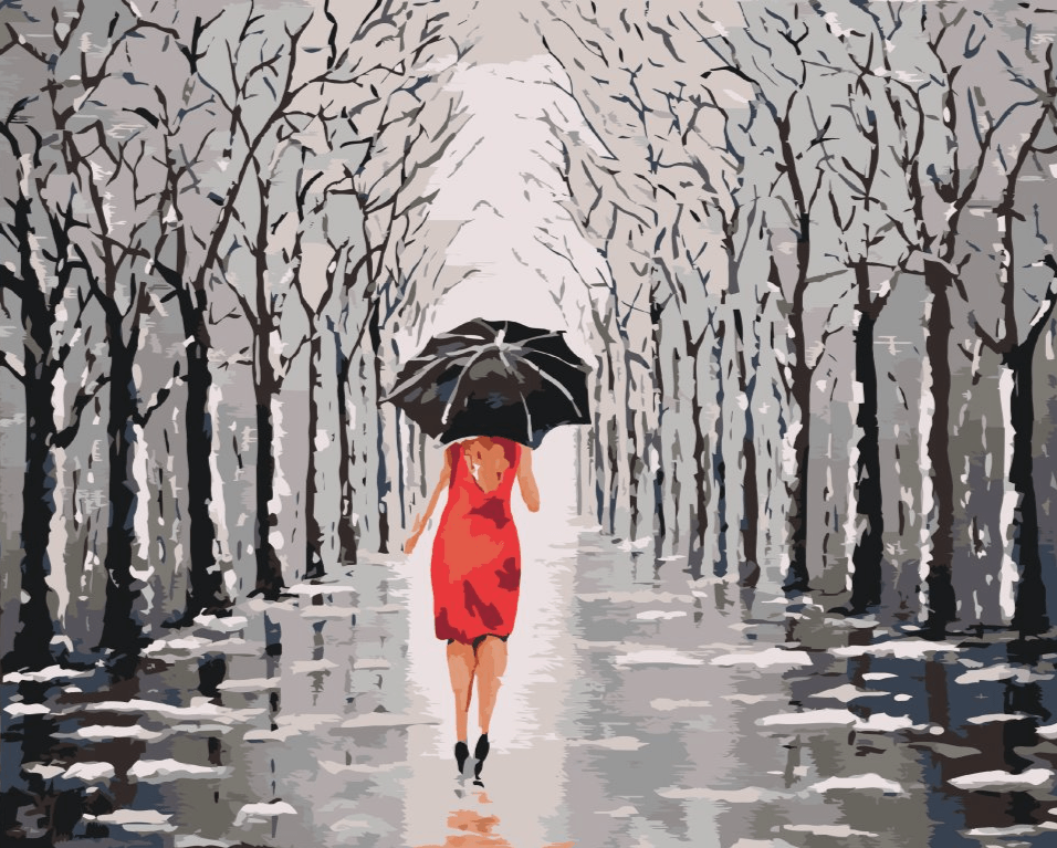 Diamond Painting - Femme marchant dans le parc - SEOS Shop ®