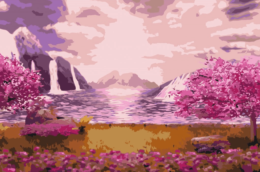 Diamond Painting - Cascade dans le jardin de roses - SEOS Shop ®