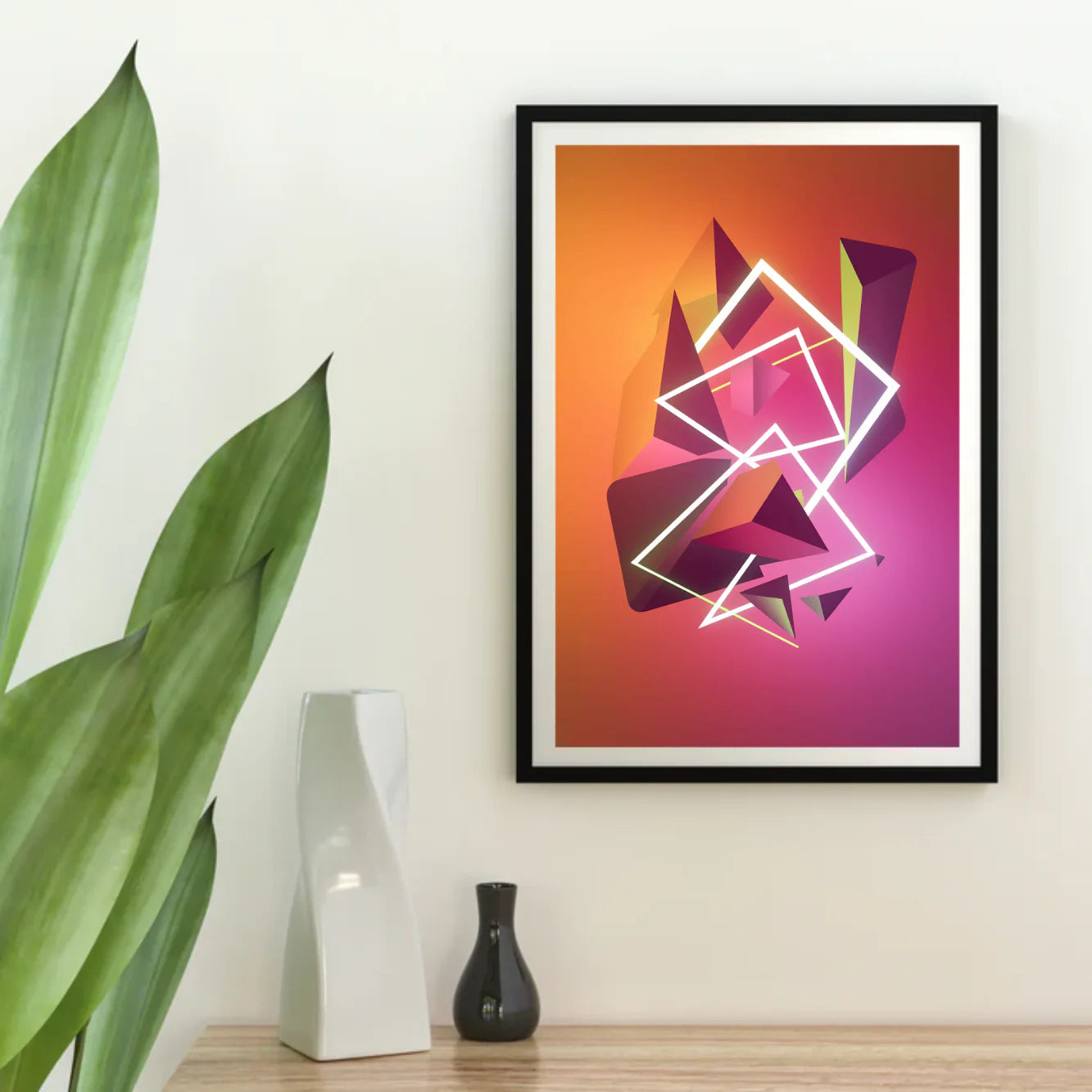 Diamond Painting - Formes géométriques abstraites en couleurs néon