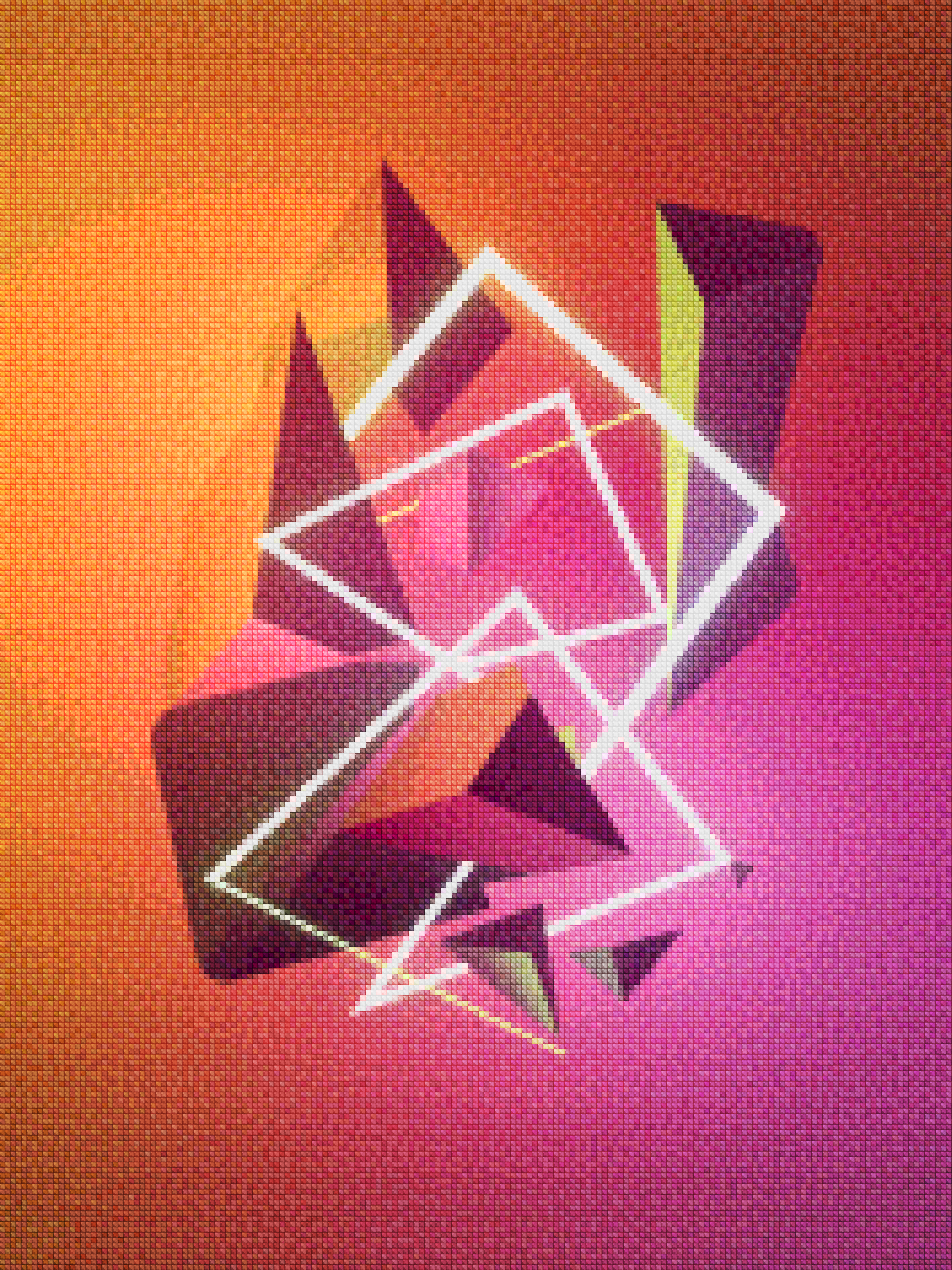 Diamond Painting - Formes géométriques abstraites en couleurs néon