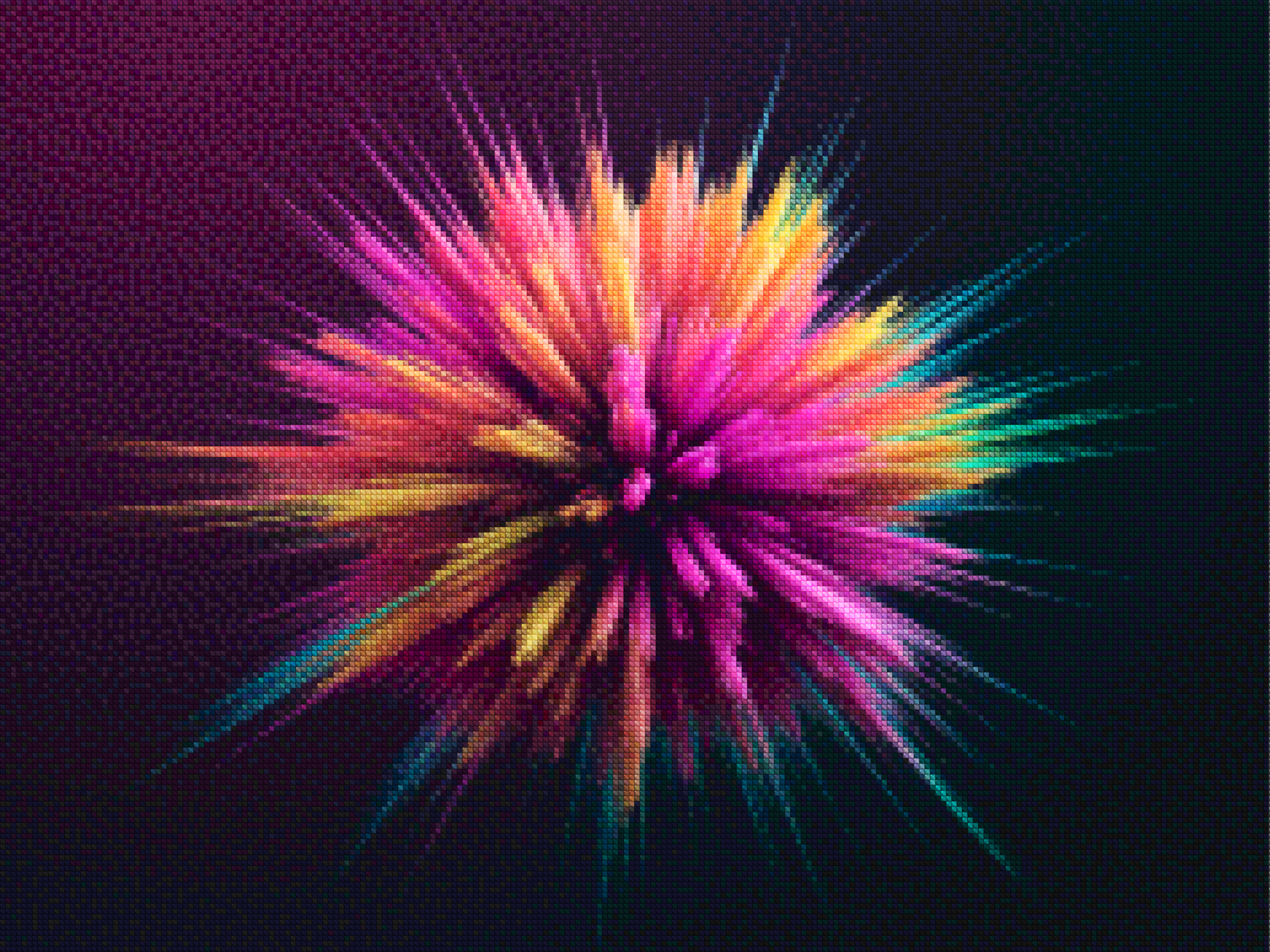 Diamond Painting - Explosion cosmique abstraite avec des couleurs vives