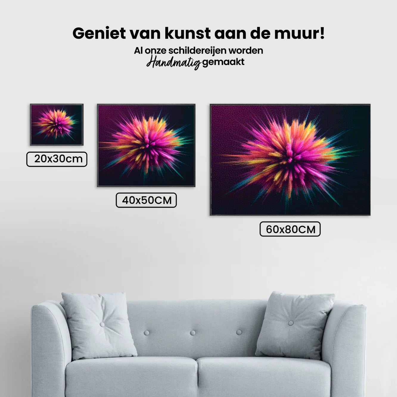 Diamond Painting - Explosion cosmique abstraite avec des couleurs vives