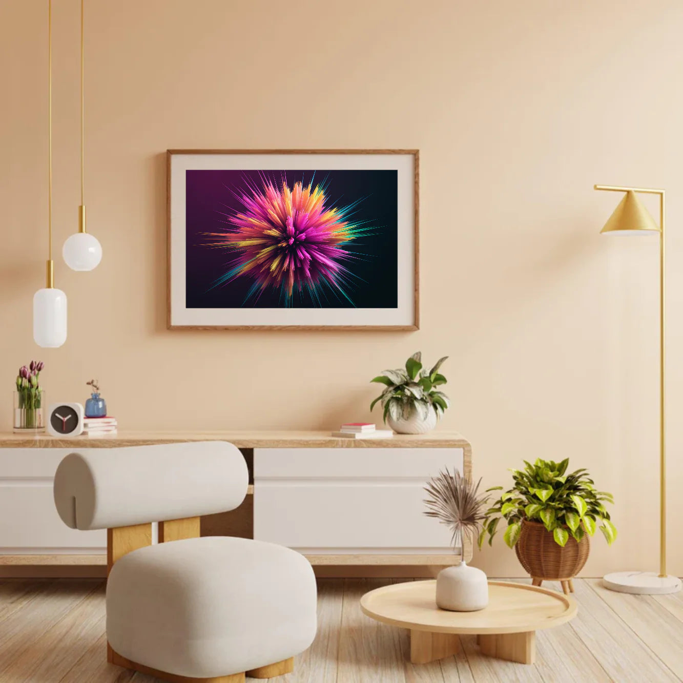 Diamond Painting - Explosion cosmique abstraite avec des couleurs vives