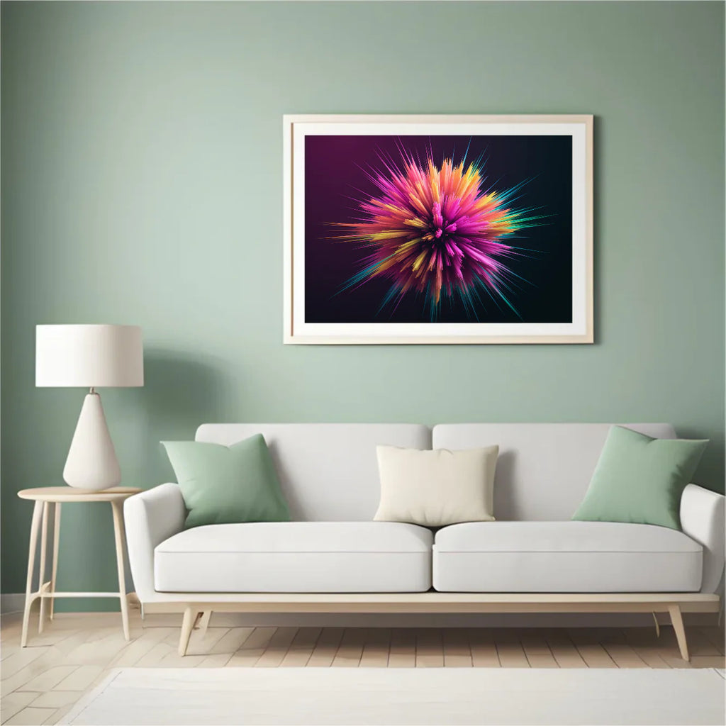 Diamond Painting - Explosion cosmique abstraite avec des couleurs vives
