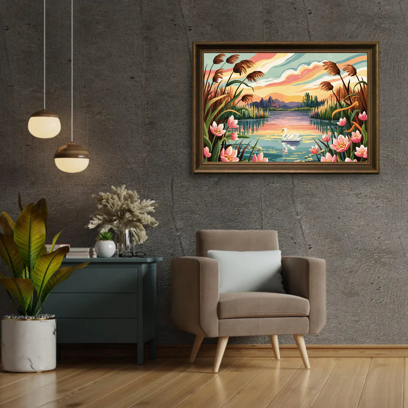 Diamond Painting - Paysage floral nocturne