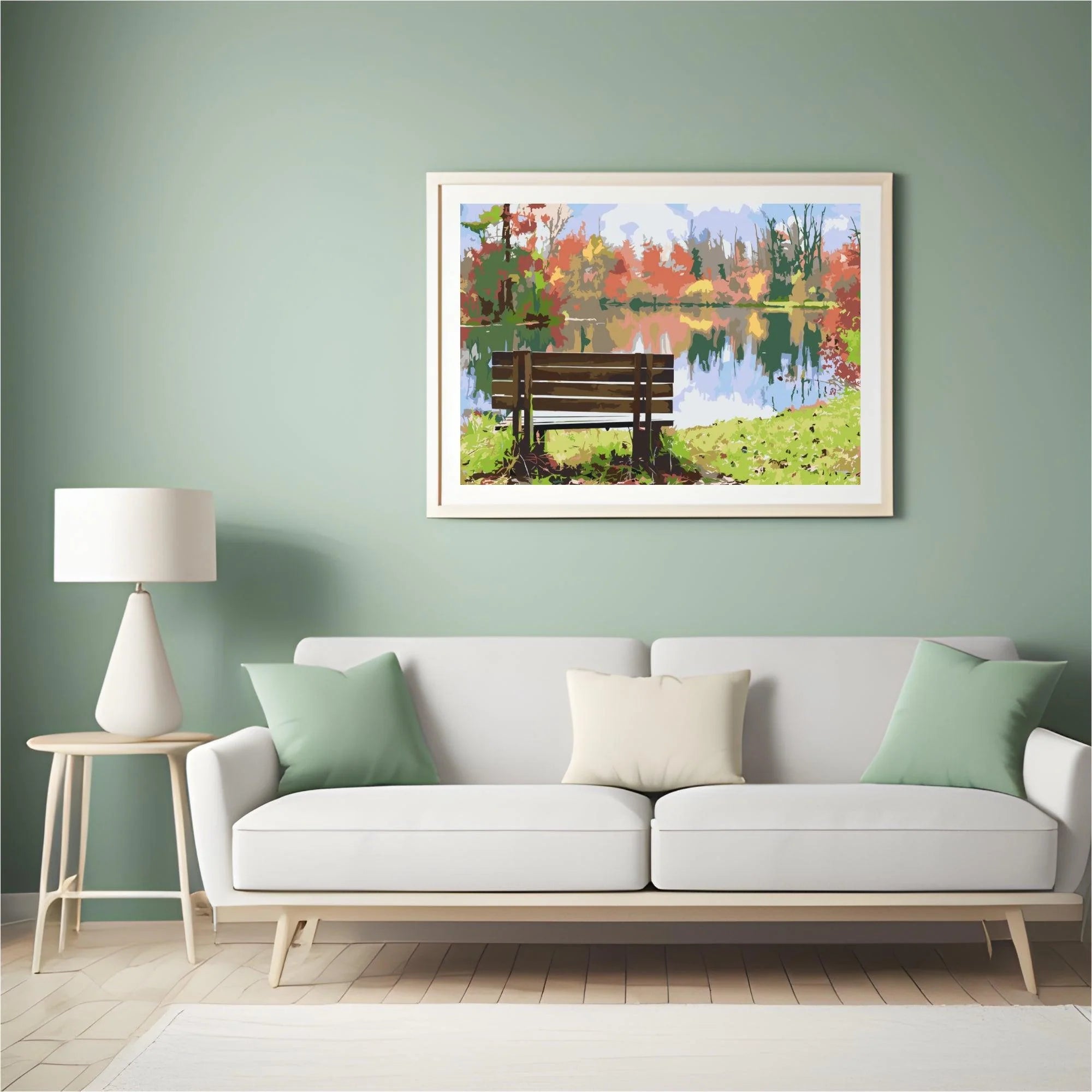 Diamond Painting - Banc près de l'étang - SEOS Shop ®