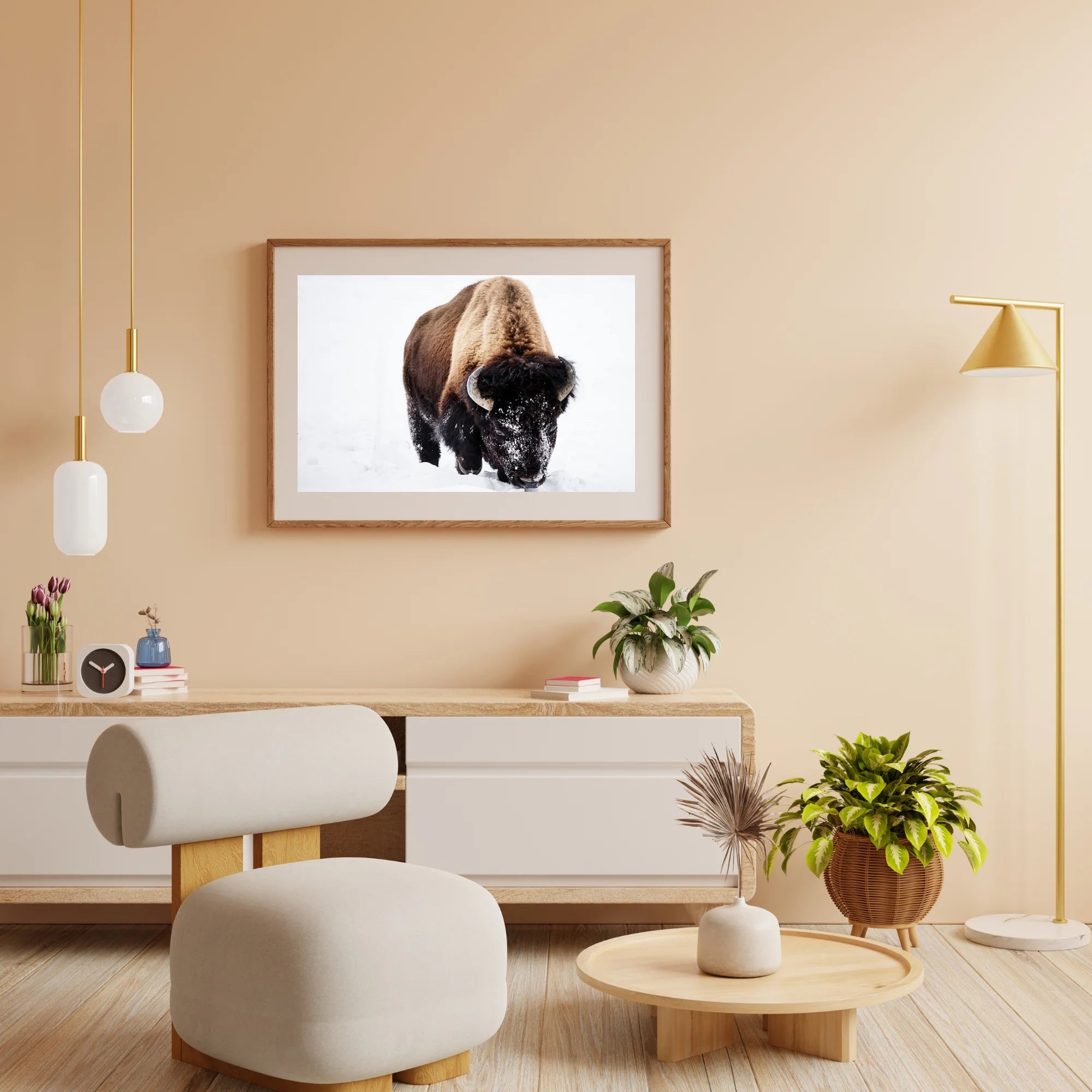 Diamond Painting - Bison dans la neige