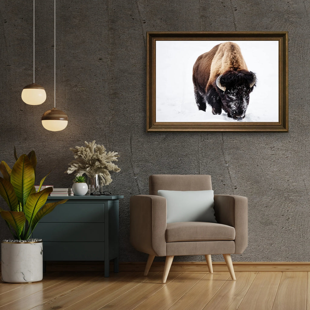 Diamond Painting - Bison dans la neige
