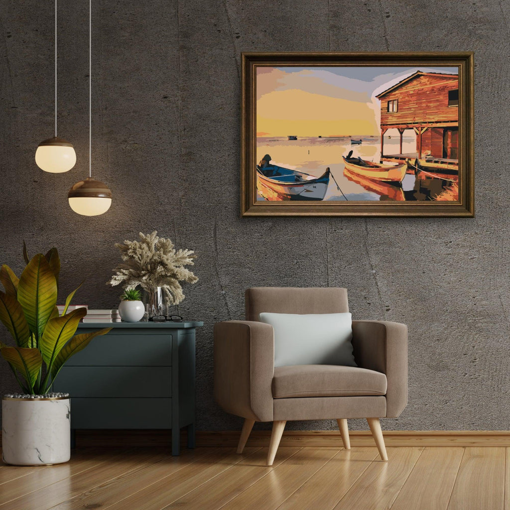 Diamond Painting - Bateaux et cabanes en bois - SEOS Shop ®