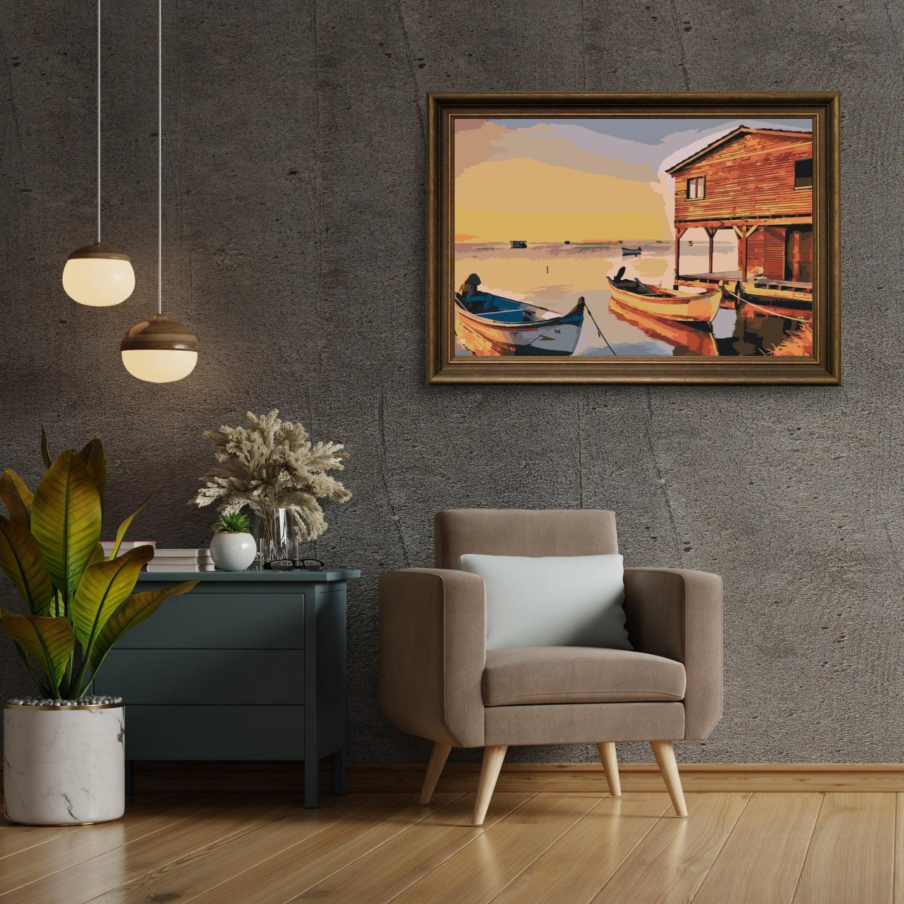Diamond Painting - Bateaux et cabanes en bois - SEOS Shop ®