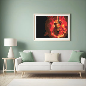 Diamond Painting - Guitare en feu - SEOS Shop ®