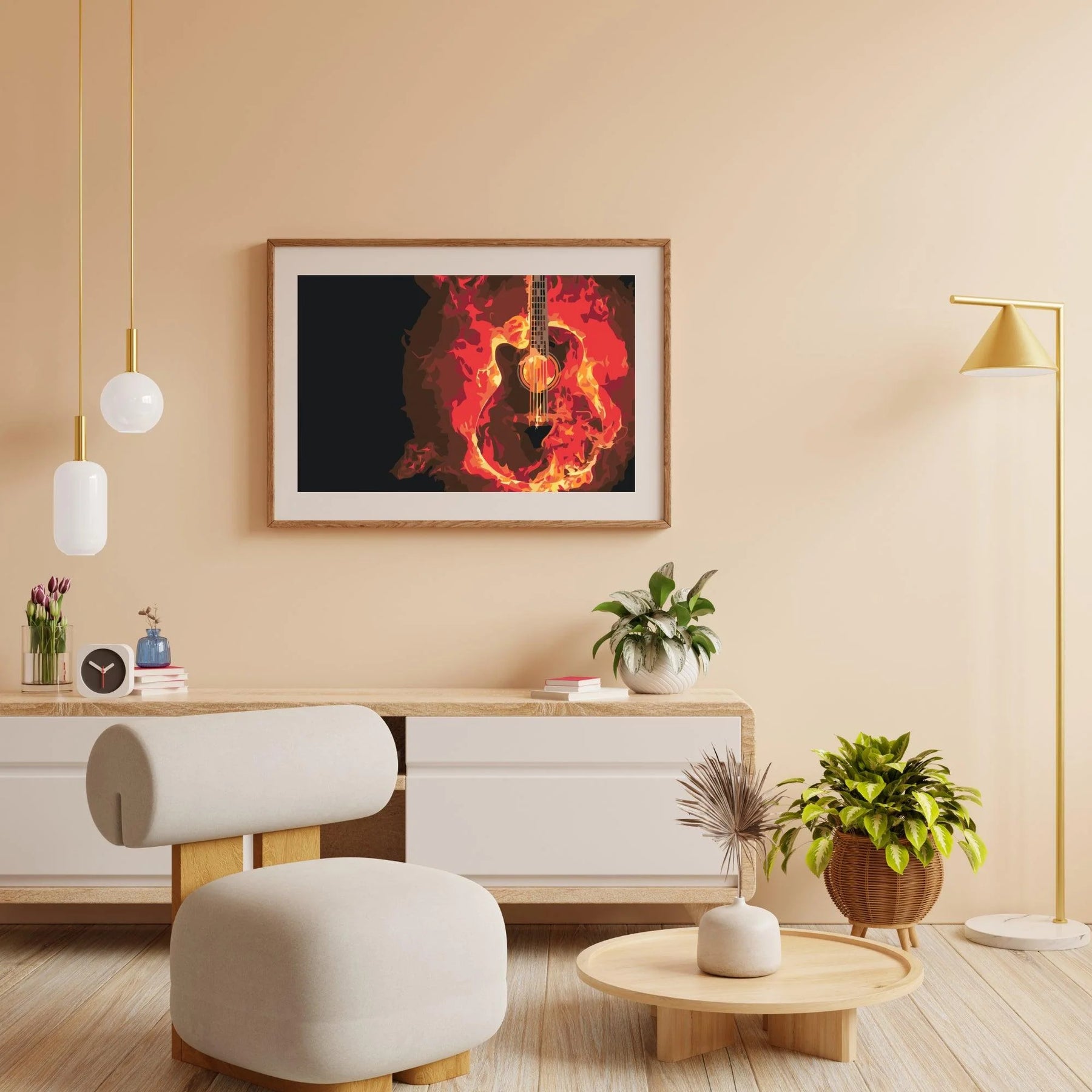 Diamond Painting - Guitare en feu - SEOS Shop ®