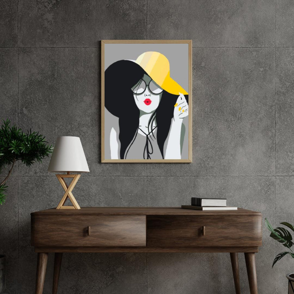 Diamond Painting - La dame au chapeau jaune - SEOS Shop ®