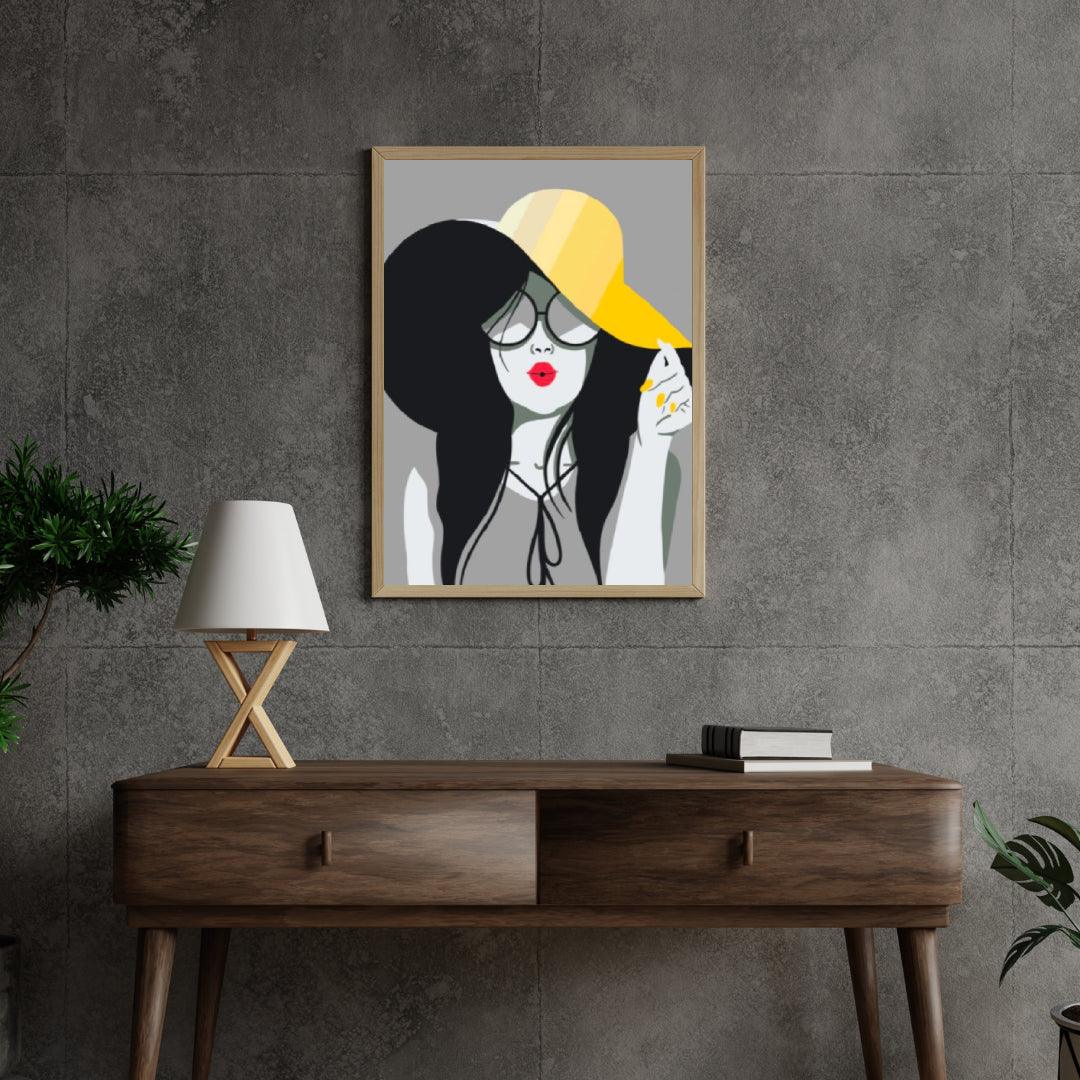Diamond Painting - La dame au chapeau jaune - SEOS Shop ®