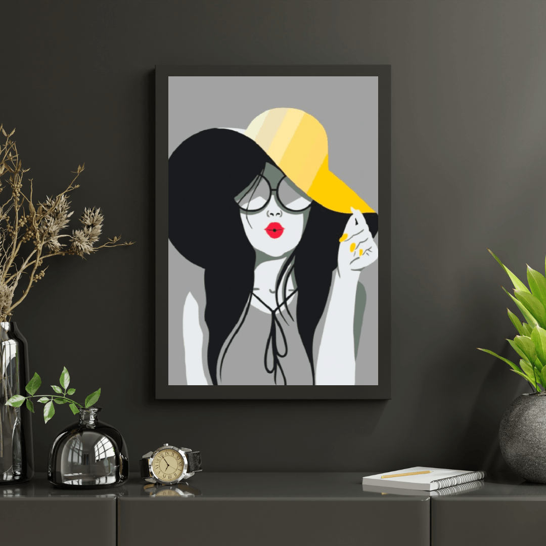 Diamond Painting - La dame au chapeau jaune - SEOS Shop ®