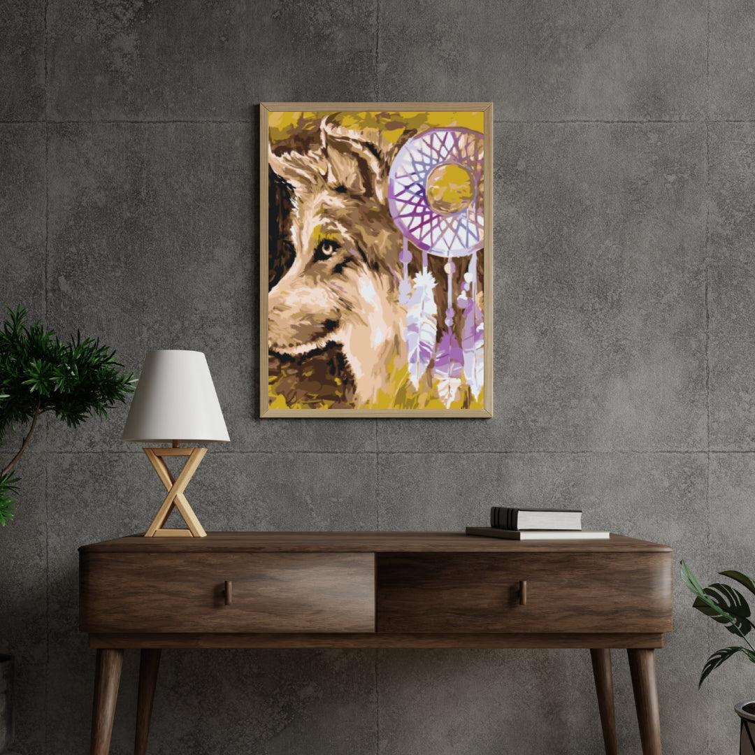 Diamond Painting - Le loup et le attrape-rêves - SEOS®