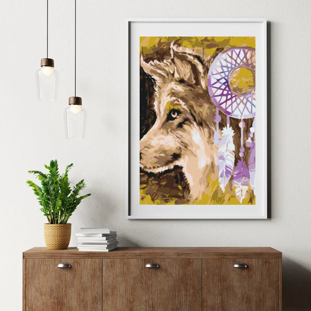 Diamond Painting - Le loup et le attrape-rêves - SEOS®