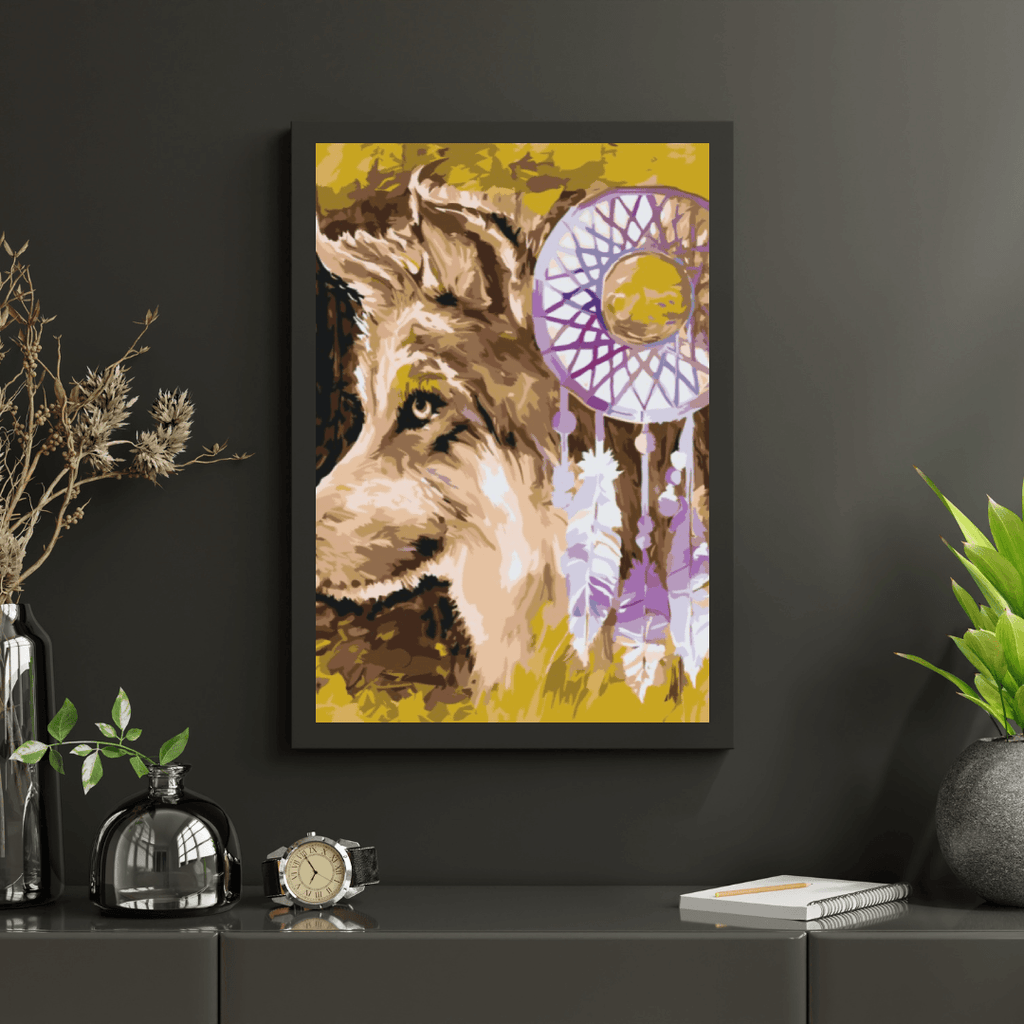 Diamond Painting - Le loup et le attrape-rêves - SEOS®
