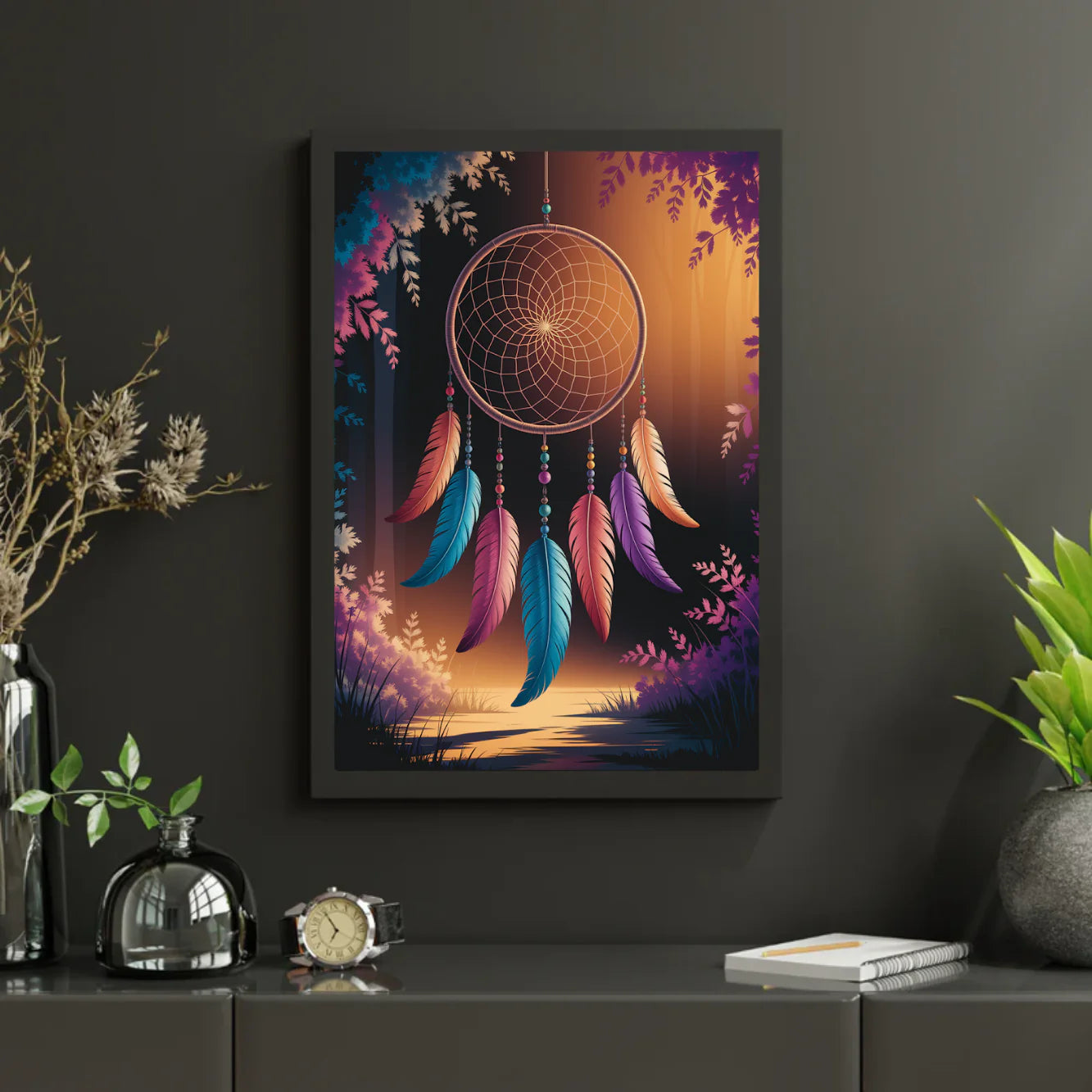 Diamond Painting - Attrape-rêves avec plumes et perles