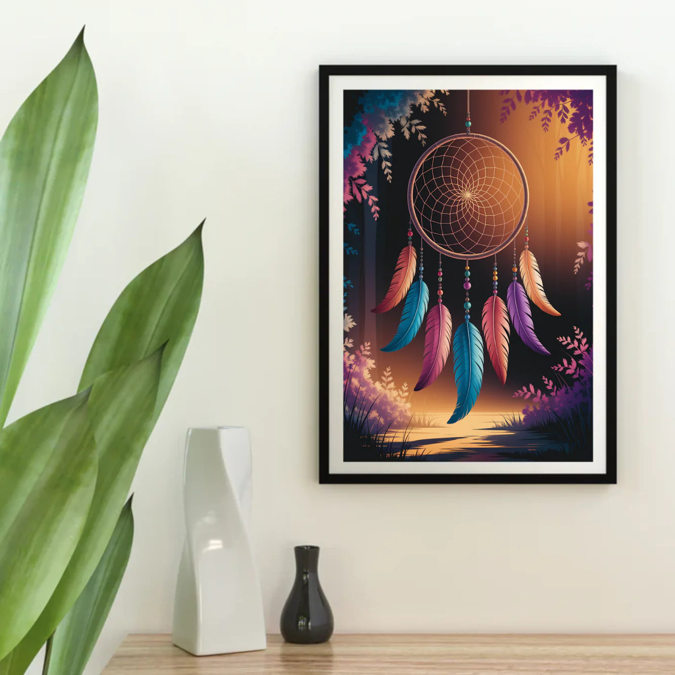 Diamond Painting - Attrape-rêves avec plumes et perles