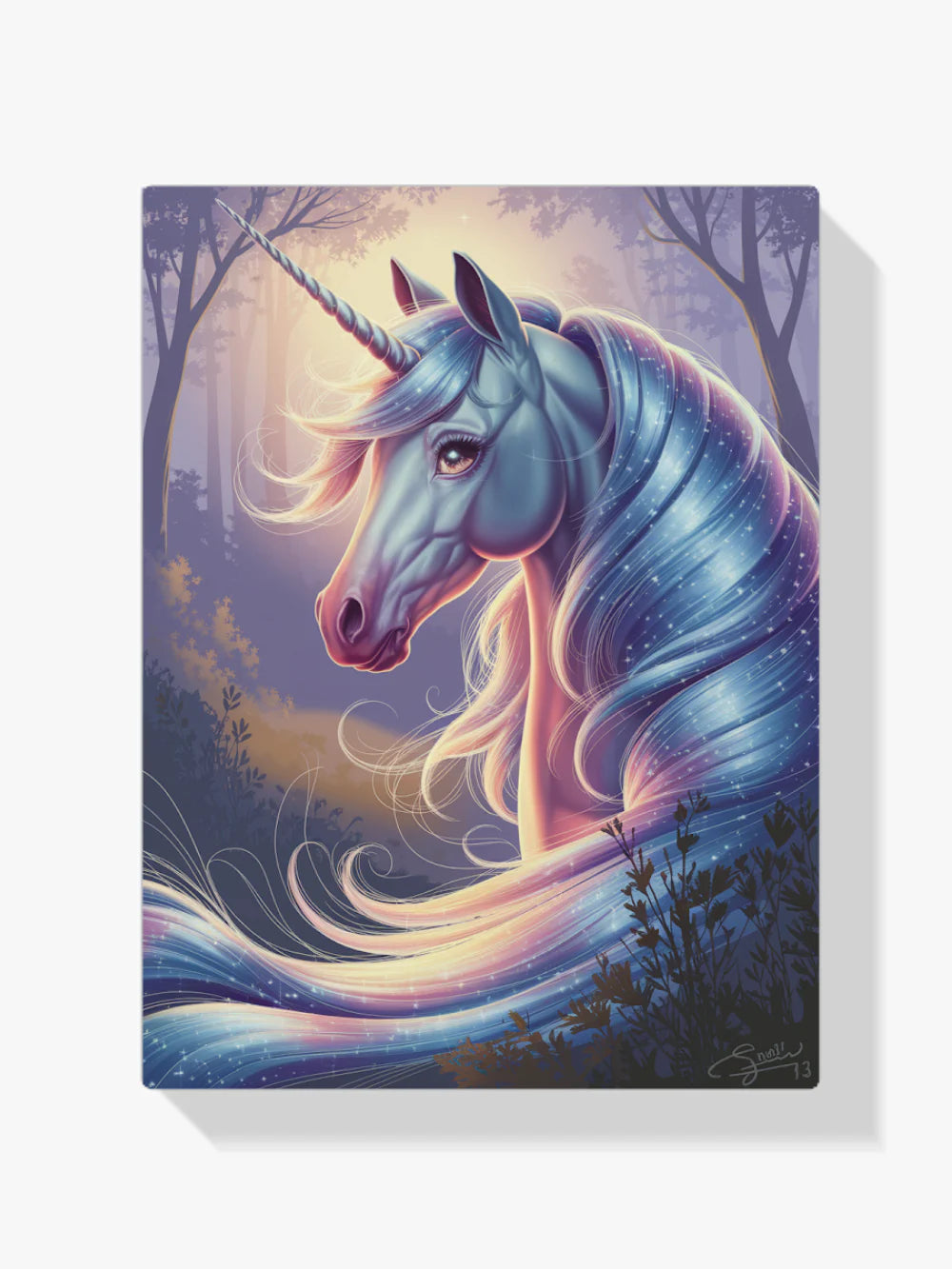 Diamond Painting - Tête de licorne rêveuse avec des crins fluides