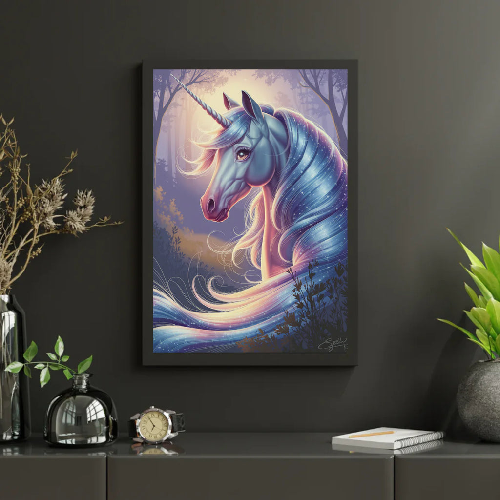 Diamond Painting - Tête de licorne rêveuse avec des crins fluides