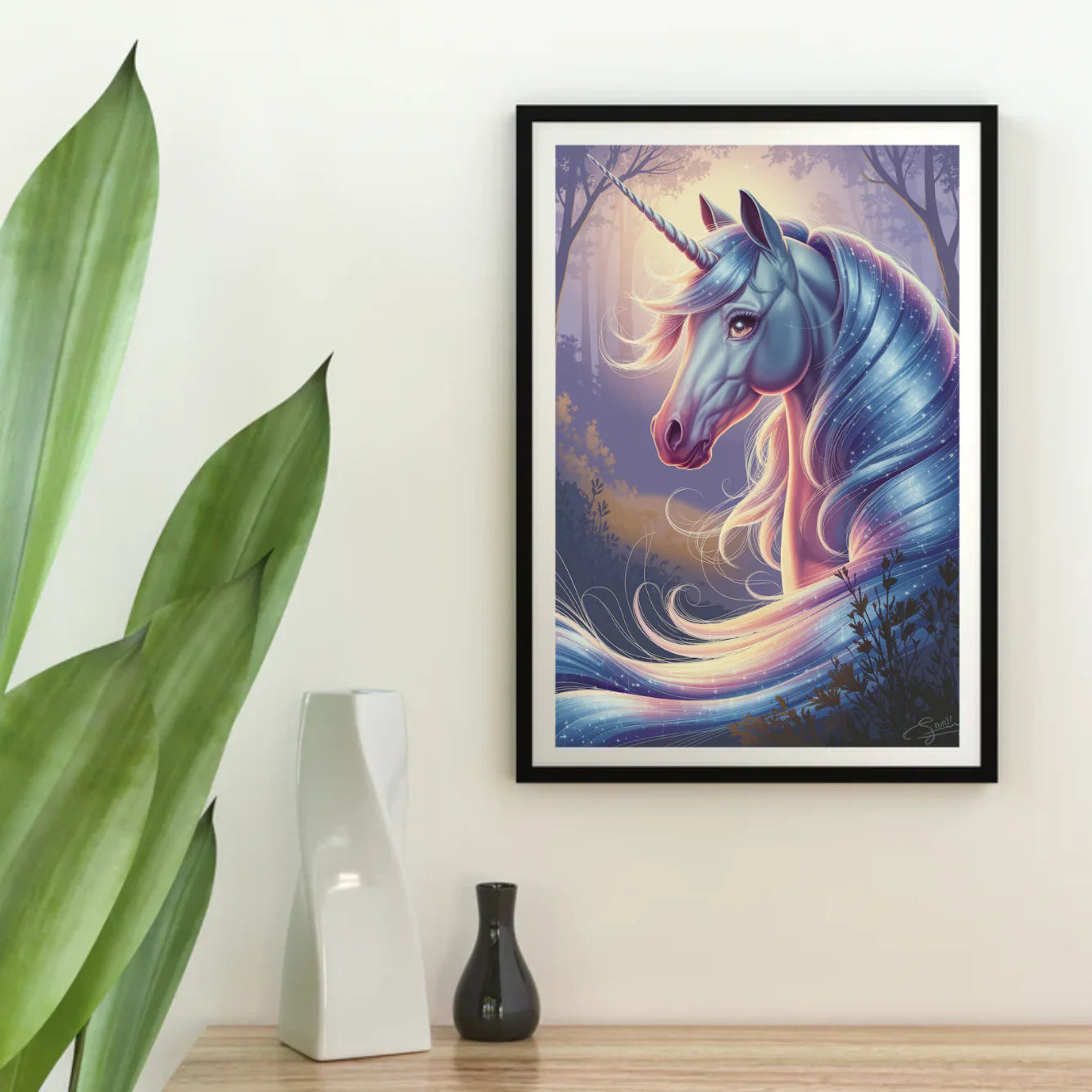 Diamond Painting - Tête de licorne rêveuse avec des crins fluides