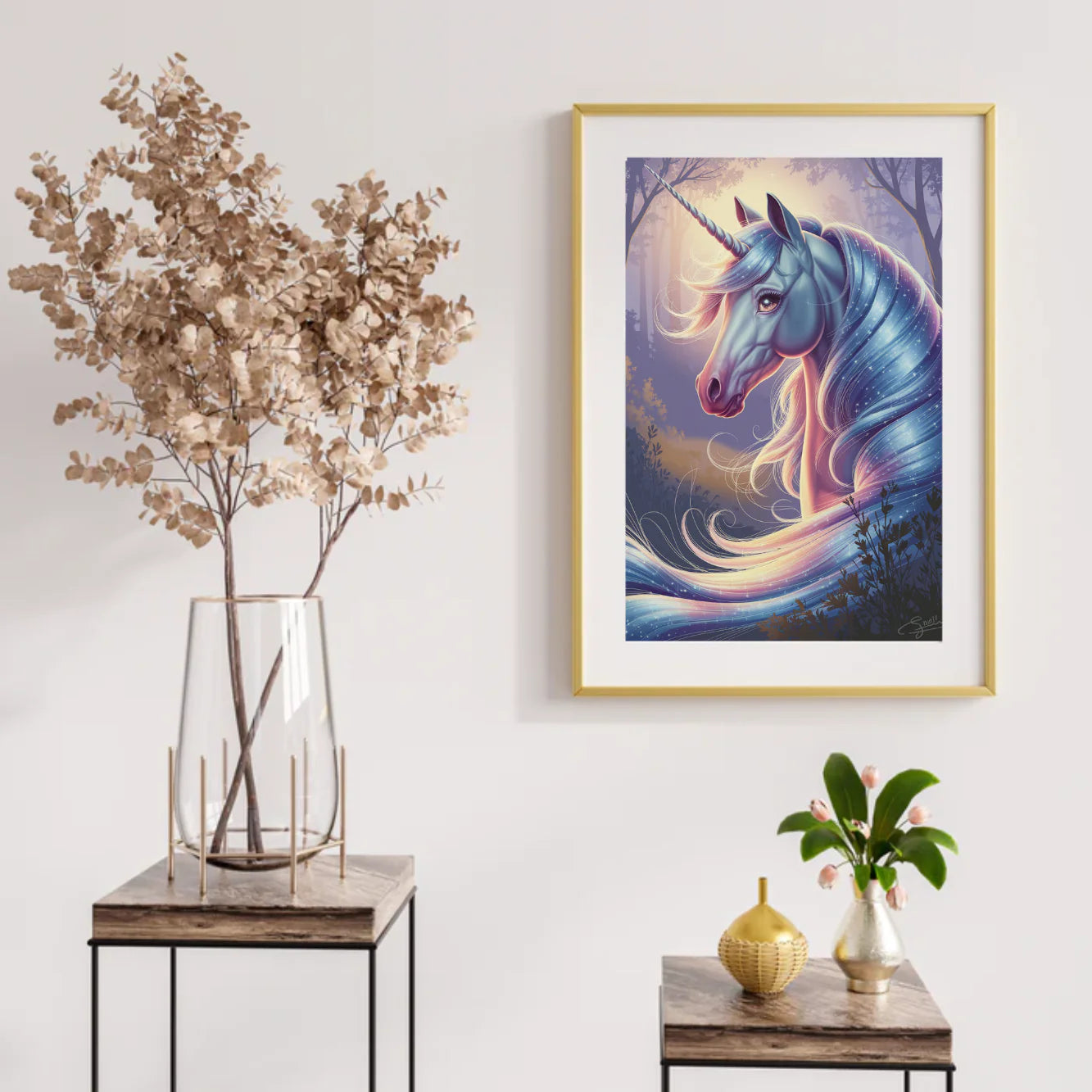 Diamond Painting - Tête de licorne rêveuse avec des crins fluides