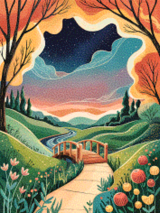 Diamond Painting - Paysage de rêve Pont