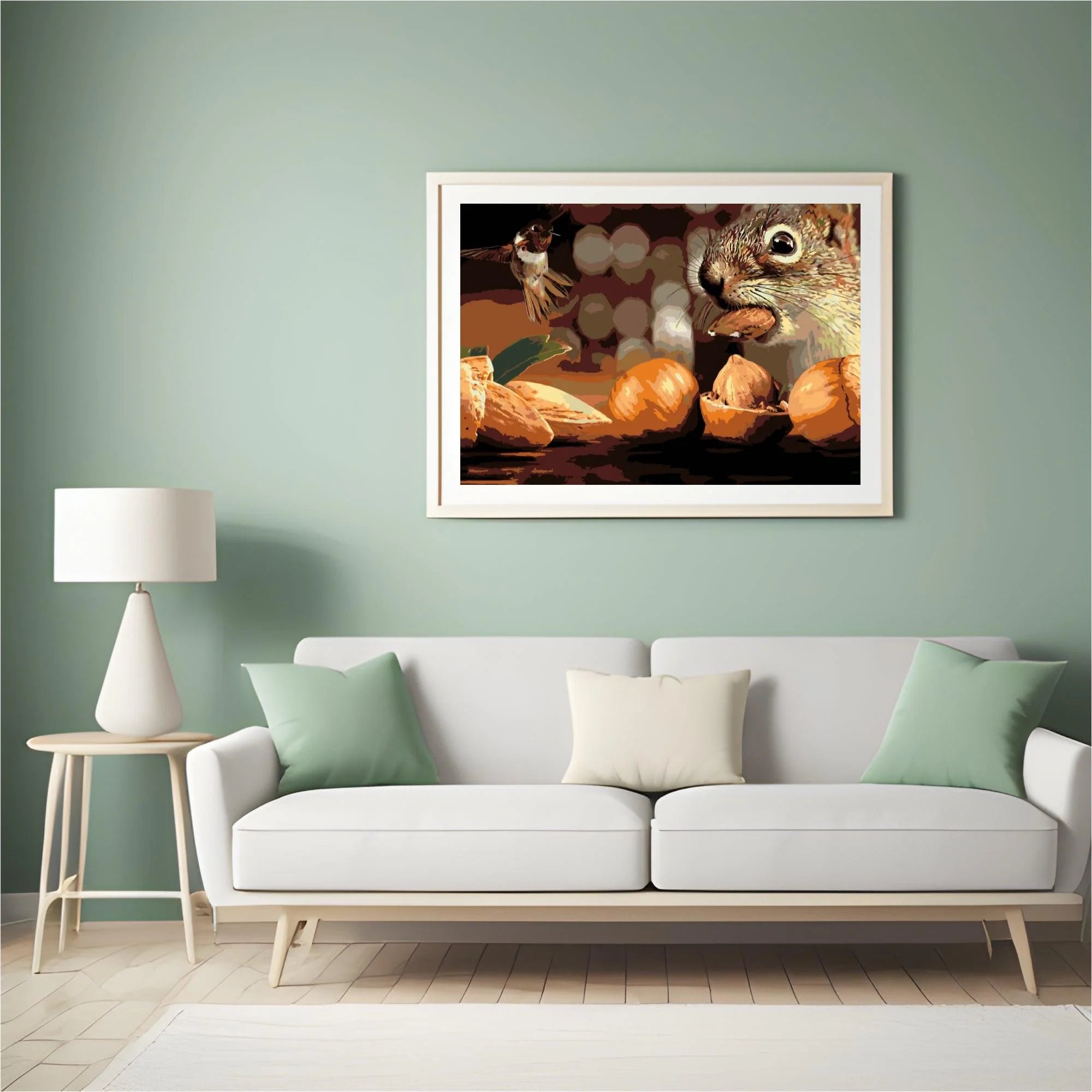 Diamond Painting - Écureuil et oiseau - SEOS®