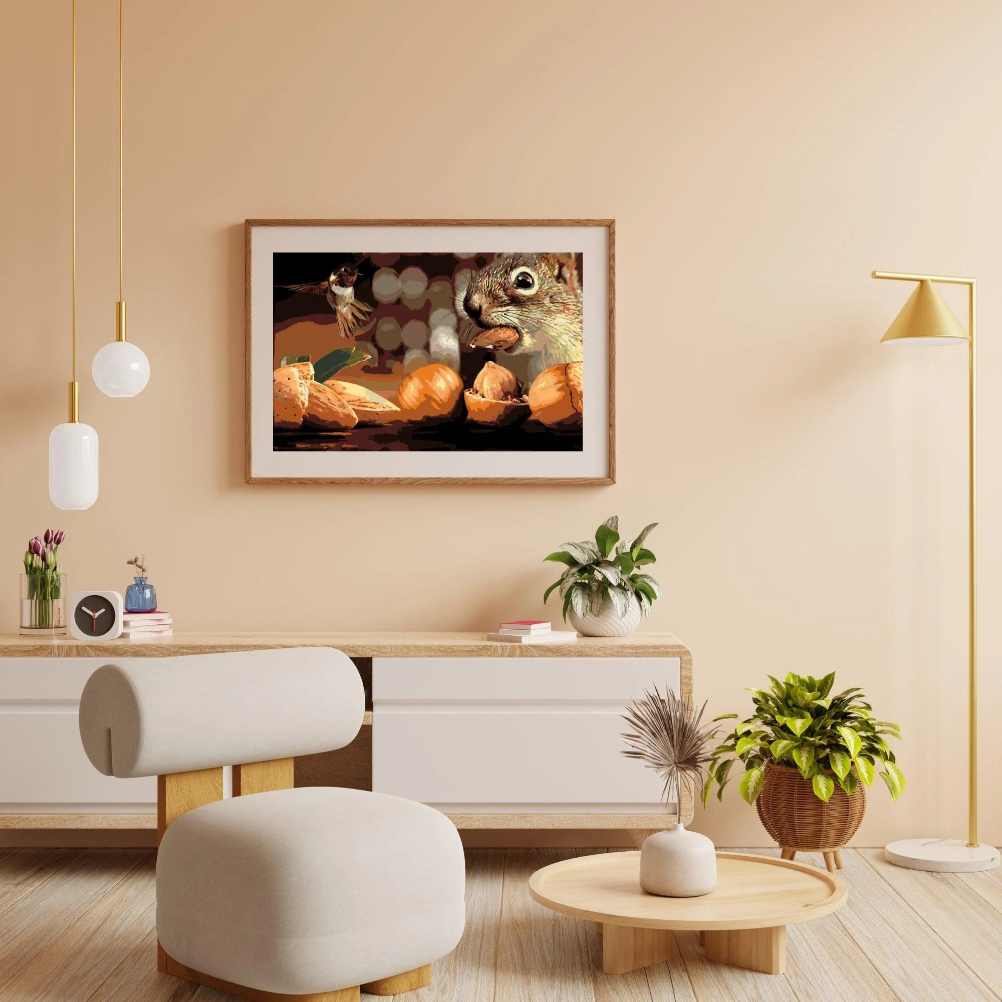 Diamond Painting - Écureuil et oiseau - SEOS®