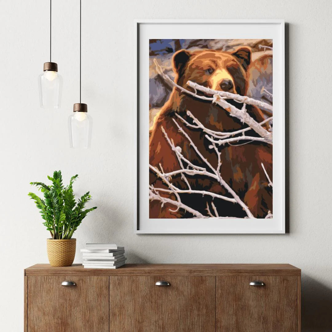 Diamond Painting - Un ours guetté pour une proie - SEOS®
