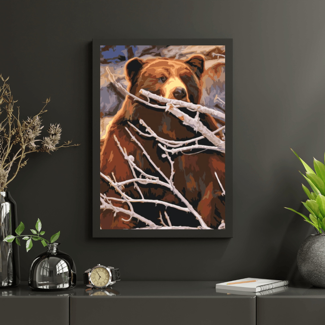 Diamond Painting - Un ours guetté pour une proie - SEOS®