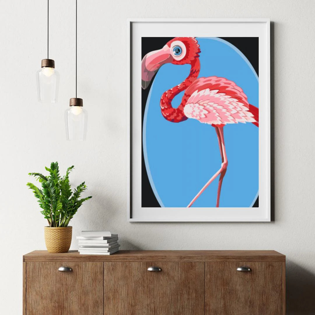 Diamond Painting - Un flamant rose avec ses affaires - SEOS®