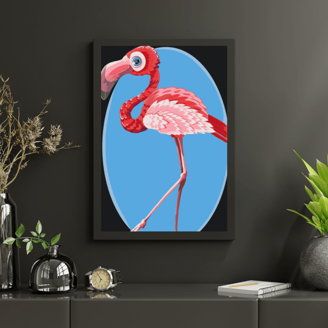 Diamond Painting - Un flamant rose avec ses affaires - SEOS®