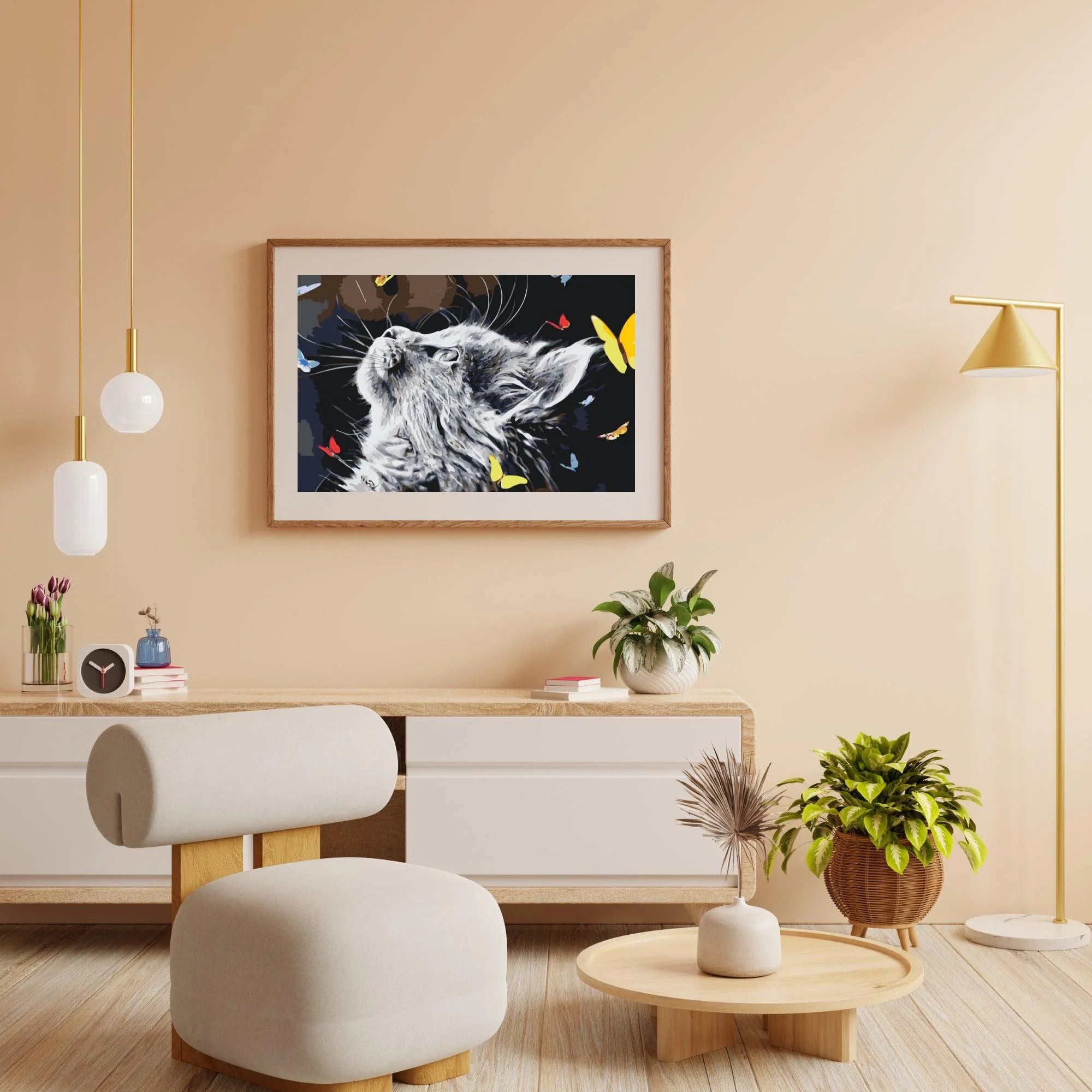 Diamond Painting - Un chat entre les papillons - SEOS®