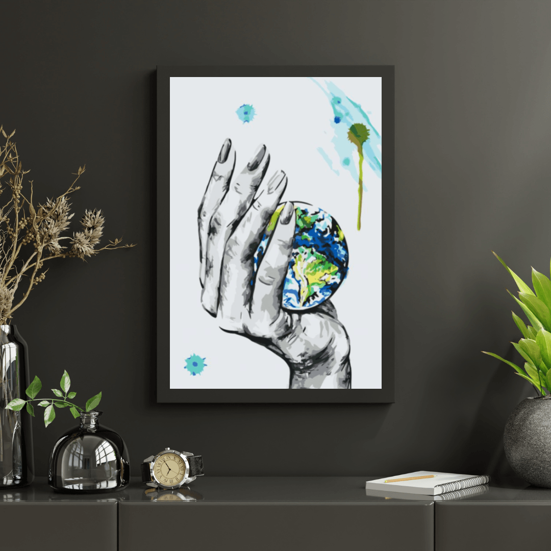 Diamond Painting - Une planète dans la main d'une femme - SEOS Shop ®